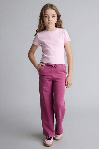 DeFacto Φαρδύ παντελόνι από ύφασμα φούτερ για κορίτσια H1094A826SM