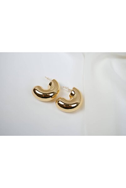 ATELİER TUĞBA Bkp138 Bombeli Half-Hoop Earrings (Thickness 1.5 cm Length 35 mm)