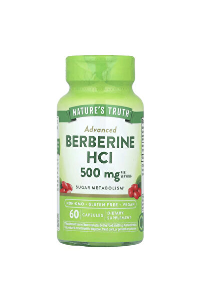 Nature's Truth Berberine HCI Barberry Extract Sugar Metabolism 60 Capsules