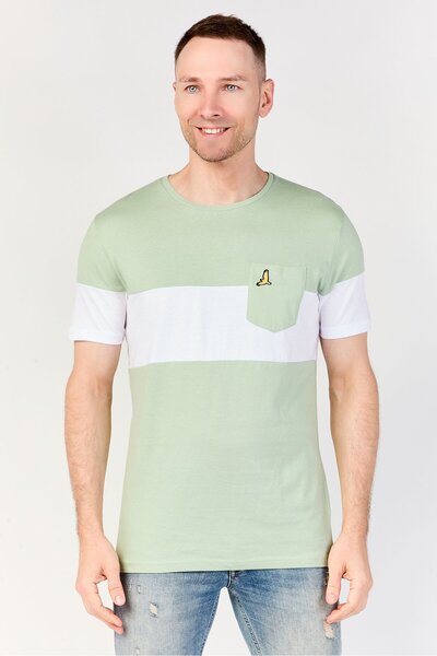 Brave Soul Men Crew Neck Short Sleeve Embroidered Logo T-Shirts, Green