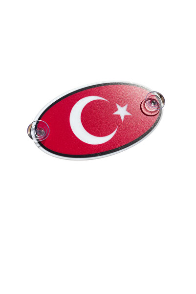 zifona Turkish Flag Car Window Ornament Plexiglass Suction Cup Auto Emblem Oval