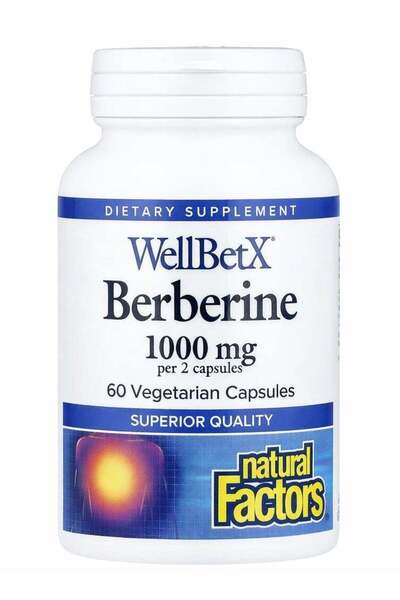 Natural Factors WellBetX® Berberine, 500 mg, 60 Vegetarian Capsules