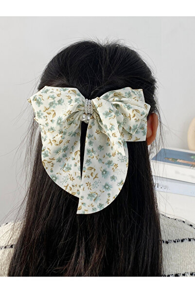 Take Two By Styli Floral Print Bow Hair Clip