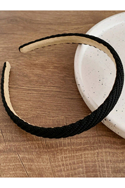 Take Two By Styli طوق رأس أسود ذو ملمس بارز