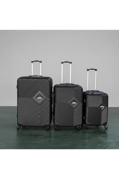 I-Travel 3-Piece Prism Zipper Closure ABS Trolley Set
