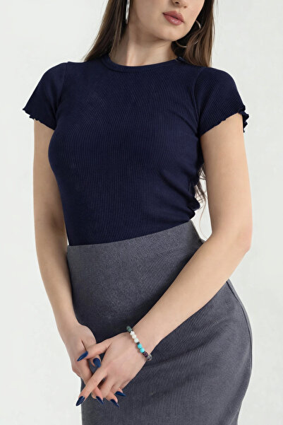 Aslında Look Women's Corded Fabric Stretch Fabric Cropped Bady Blouse – Crew ...