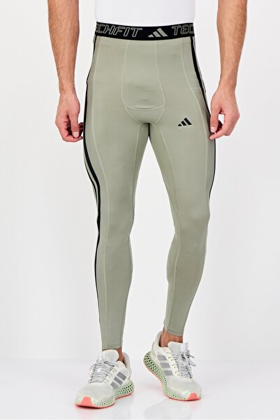 adidas بنطال رياضي ضيق للرجال بتقنية Tech Fit، لون كاكي