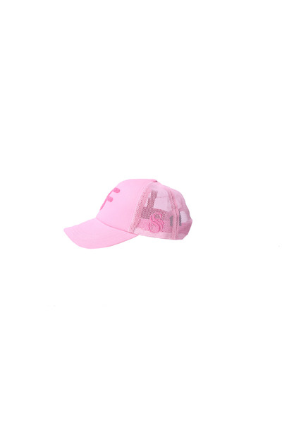 pembe harfli çift şapkası