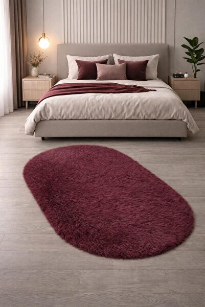 EYPRICH KUZU PELUŞ OVAL PREMİUM İNCE HALI - SÜET TABAN YUMUŞAK DOKULU SALON -...