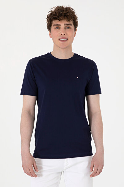 U.S. Polo Assn. Men's blue t-shirt Linen round neck