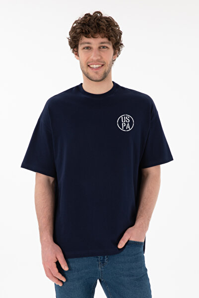 U.S. Polo Assn. Men's Navy T-Shirt With Round Collar And Oversize USPA Print
