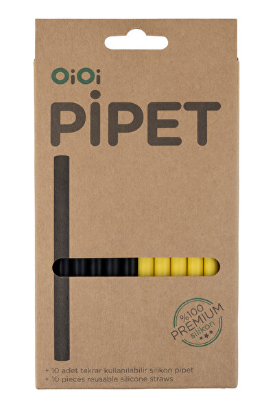 OiOi Silikon Pipet 10'lu - Bitter Black/Bee Yellow