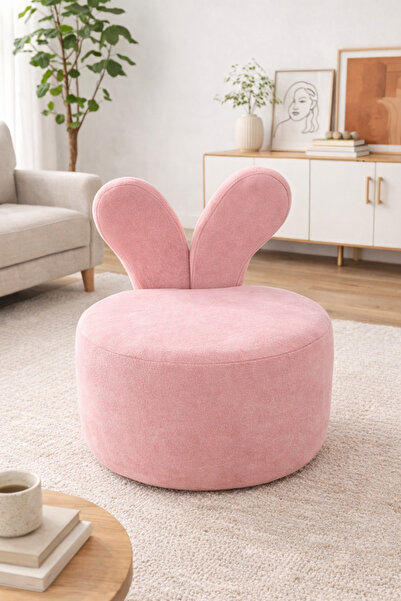 densan aksesuar Peluş Tavşan Puf Mini Çocuk Berjer Puf