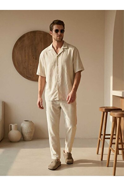 Mİ TİA ATELİER Short Sleeve Viscose Linen Sets