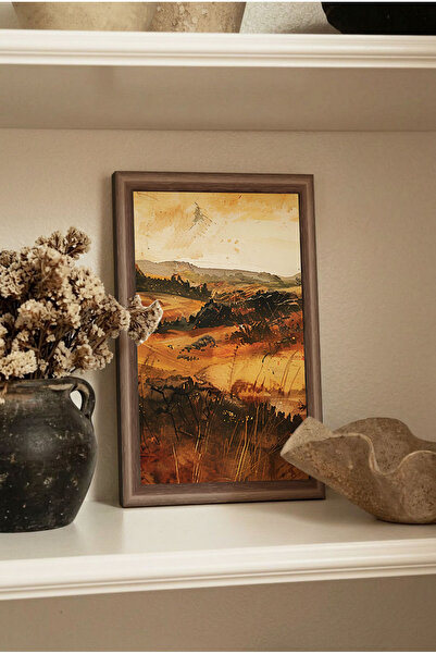 Zevahir Mobilya Dekorasyon 1 Piece Orange Nature View Vintage Mdf Painting wi...