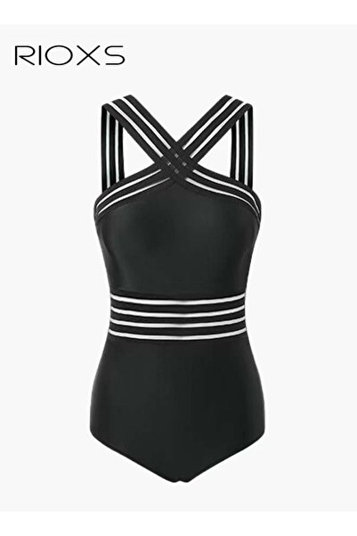 RIOXS Women's One Piece Swimwear, Push Up Padded Swimsuits, Tummy Control Bik...