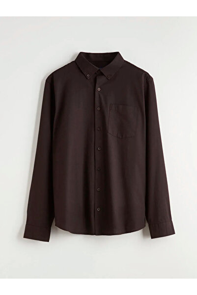 LC Waikiki Brown Regular Fit Poplin Men's Shirt