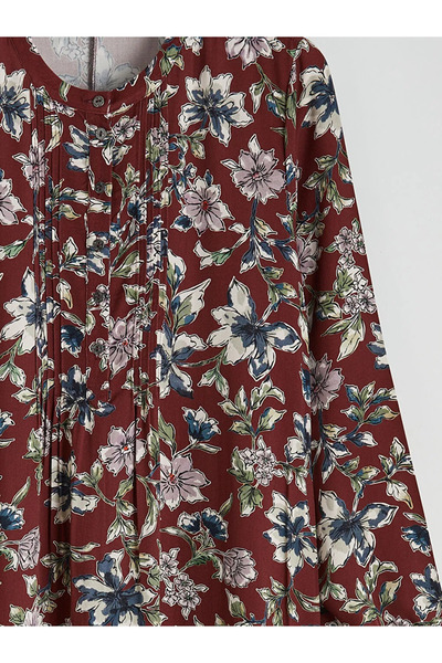 LC Waikiki Red judge collar patterned dress