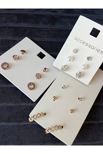 Luxiva 9 Pairs of Zircon Stone Trendy Women's Earring Set Advantageous Package