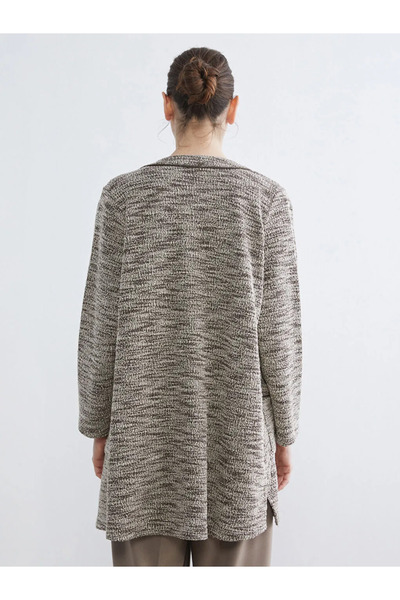 LC Waikiki Brown Crew Neck Patterned Women's Cardigan