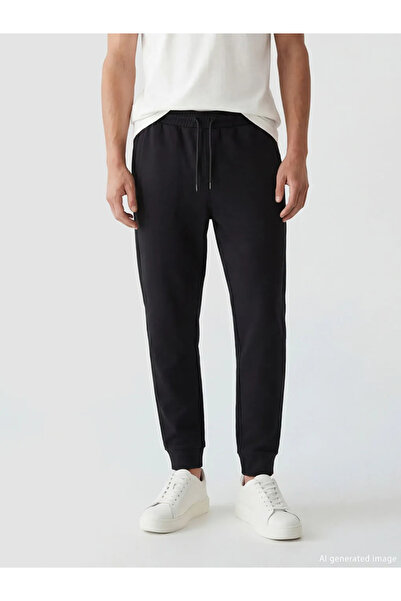 LC Waikiki Μαύρο ανδρικό παντελόνι Jogger Standard Fit