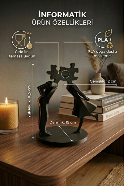 Puzzle Love Trinket - Aesthetic Home Decor - Love Statue