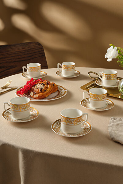 Karaca Nur 6 Kişilik Porselen Kahve Fincan Takımı 100 ml