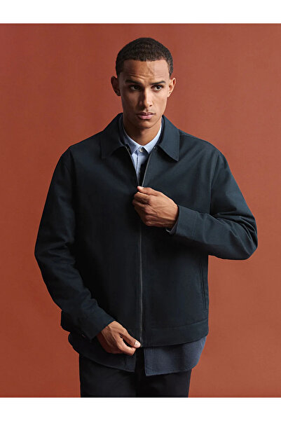 LC Waikiki Navy Blue Comfortable Fit Gabardine Men's Jacket