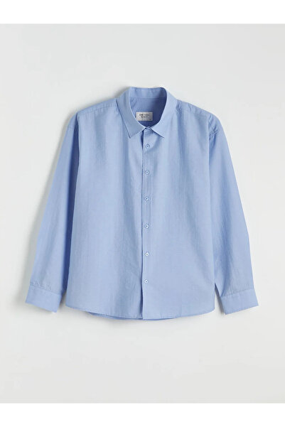 LC Waikiki Μπλε ανδρικό πουκάμισο Regular Fit Ποπλίνα