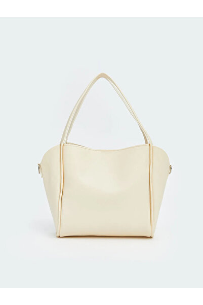 LC Waikiki Ecru γυναικεία τσάντα ώμου με αφαιρούμενο λουράκι