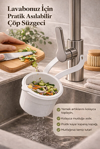 DİVAYS Hangable Sink Garbage Strainer Kitchen Waste Collector Practical Drain...