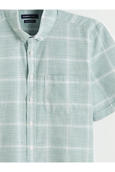 LC Waikiki Green Regular Fit Checkered Men's Shirt