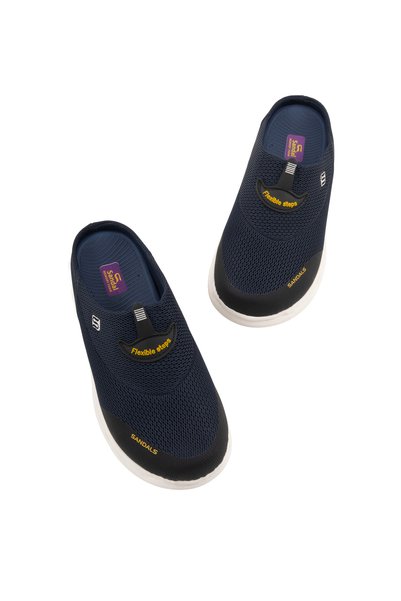 sandal spor Men's Orthopedic Mesh Sabo Doctor Nurse Hospital Chef Slippers Ss001-0558 Navy Blue