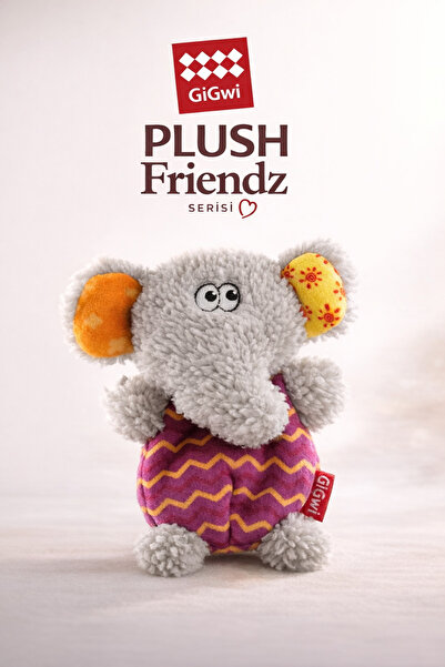 Gigwi Plush Friendz Sesli Fil Peluş Köpek Oyuncağı - Küçük Irk & Yavru - Yede...