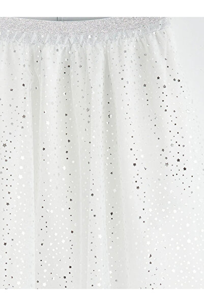 LC Waikiki Fusta tutu pentru fete, ecru, cu talie elastică