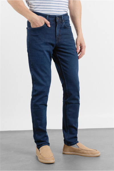 İmza Dark Navy Blue 5 Pocket Slim Fit Denim Trousers 1023255169