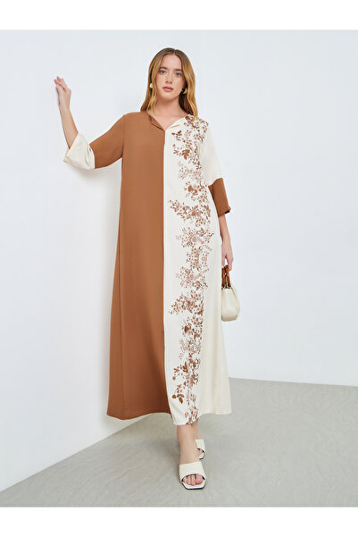 Take Two By Styli Color Block 3/4 Sleeves Jalabiya