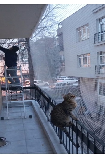 ünal file Kedi Güvenlik Filesi 2,5x6 Metre Balkon Kuş Koruma Ağı Göz 2 cm Kal...
