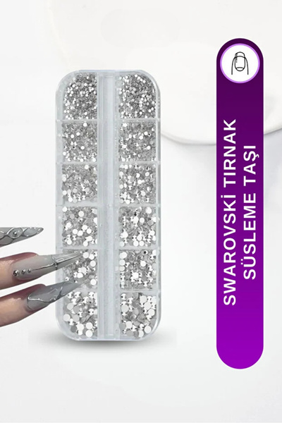 Fontenay Tırnak Süsleme Taş Seti, Nail Art Tırnak Süsleme Taşı Silver