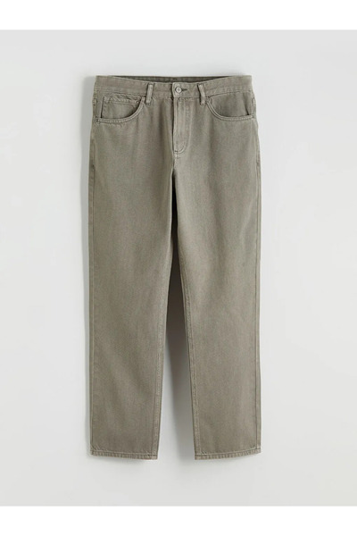 LC Waikiki Ανδρικό τζιν παντελόνι χακί με φαρδιά γραμμή