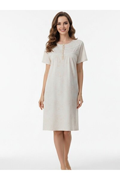 Bumbăcel Women's Short-Sleeved Cotton nightgown