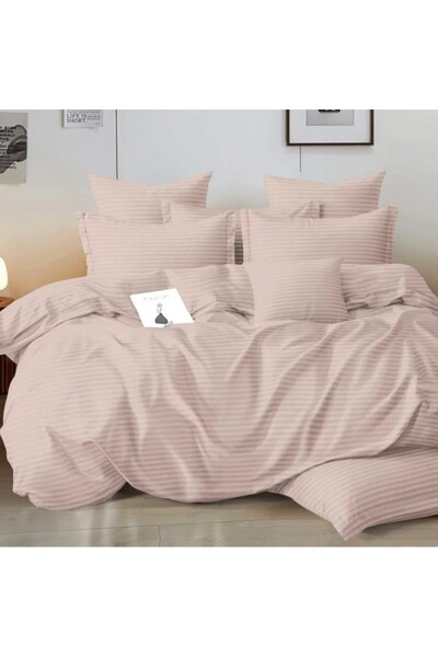 Sonia-home Damask Duvet Cover Set , 100% Cotton, 6 pieces, Solid Color, Stret...