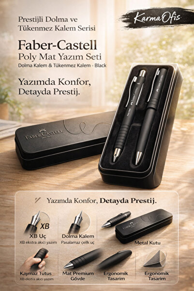 Faber Castell Faber-Castell Poly Mat Yazım Seti Siyah | Dolma Kalem & XB Tüke...