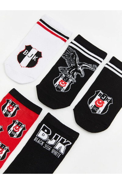 LC Waikiki Ciorapi asortați Beşiktaş cu model pentru băieți, pachet de 5