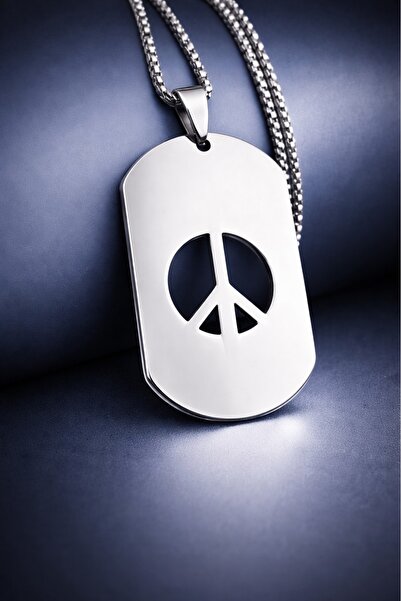 voyageaccessory Imprint Design Stainless Steel Peace Symbol Necklace / Peace ...