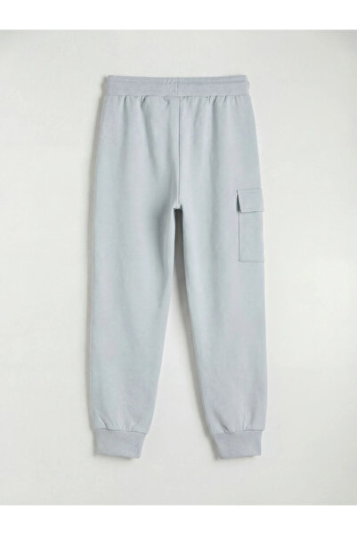 LC Waikiki Gray Boys' Cargo Sweatpants with Elastic Waist