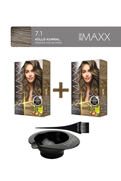 MAXX DELUXE 2'li Paket Beauty Expert Set Boya 7.1 Küllü Kumral, Boya Tası ve ...