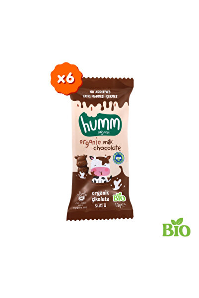 Humm Organic Organik Sütlü Çikolata - 6 Adet