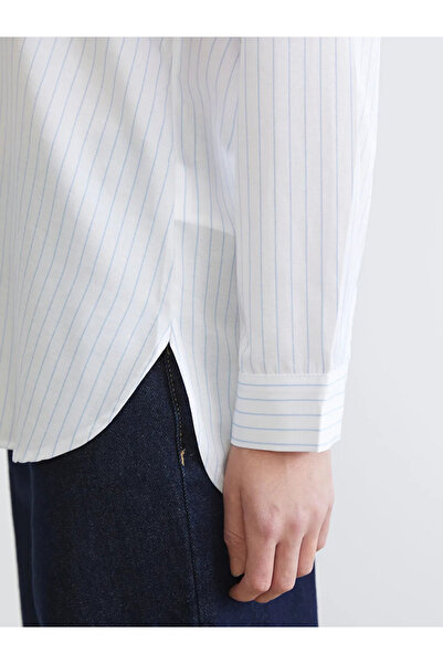 LC Waikiki Blue Striped Women's Poplin Shirt