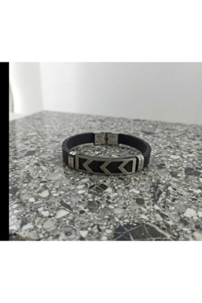 Simge Gümüş Rubber Steel Bracelet
